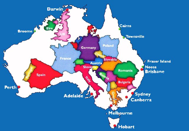 ... times do you think germany could fit inside of australia have a guess